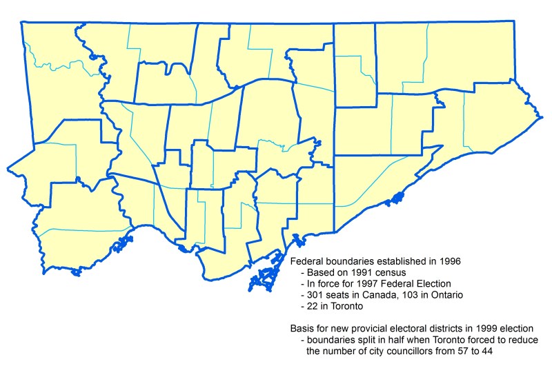 Wards and 1996 electoral boundaries