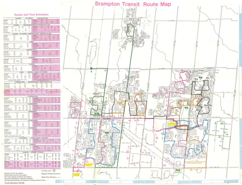 Brampton Transit - December 1980 front