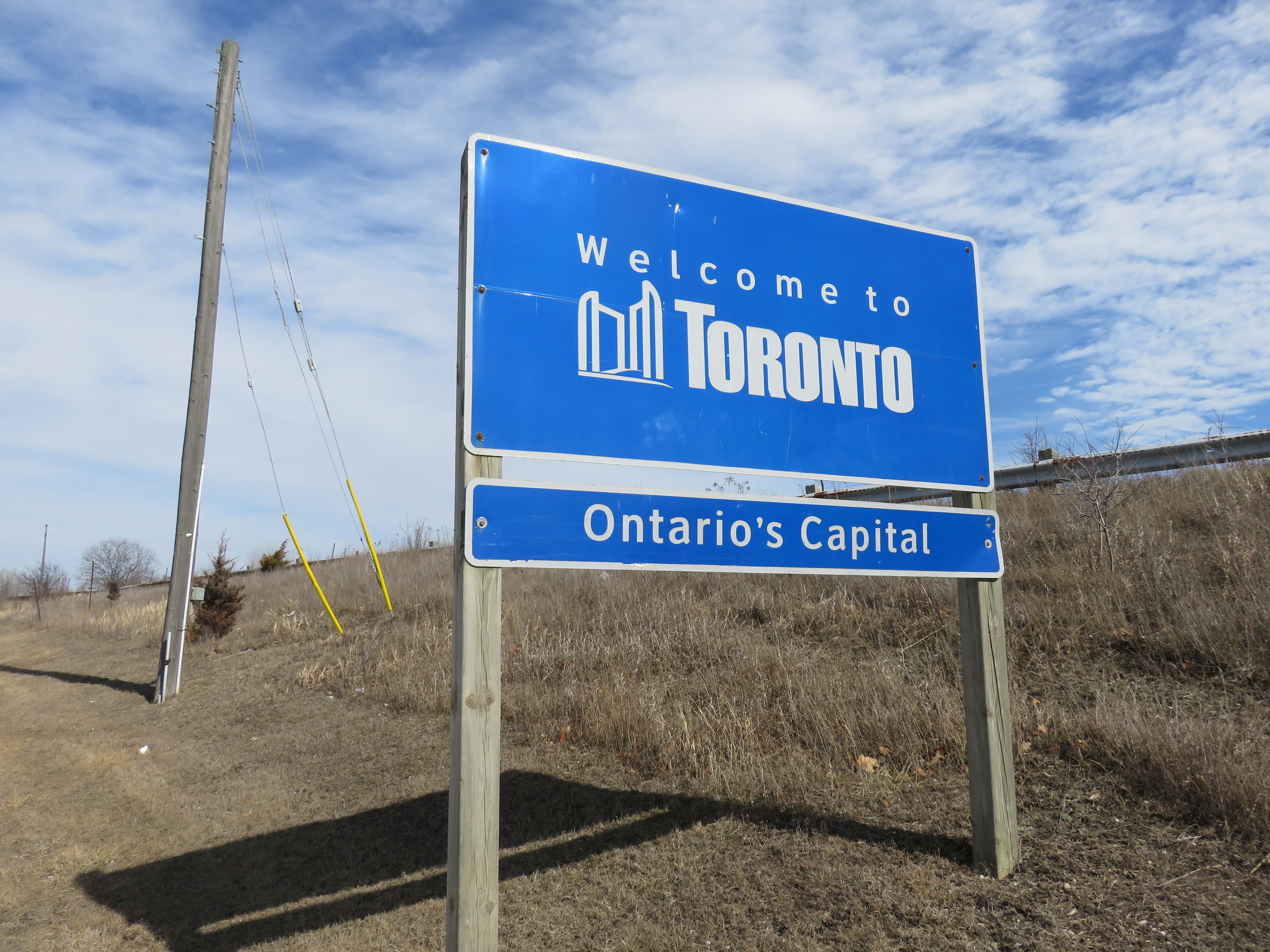 Welcome sign when entering the City of Toronto