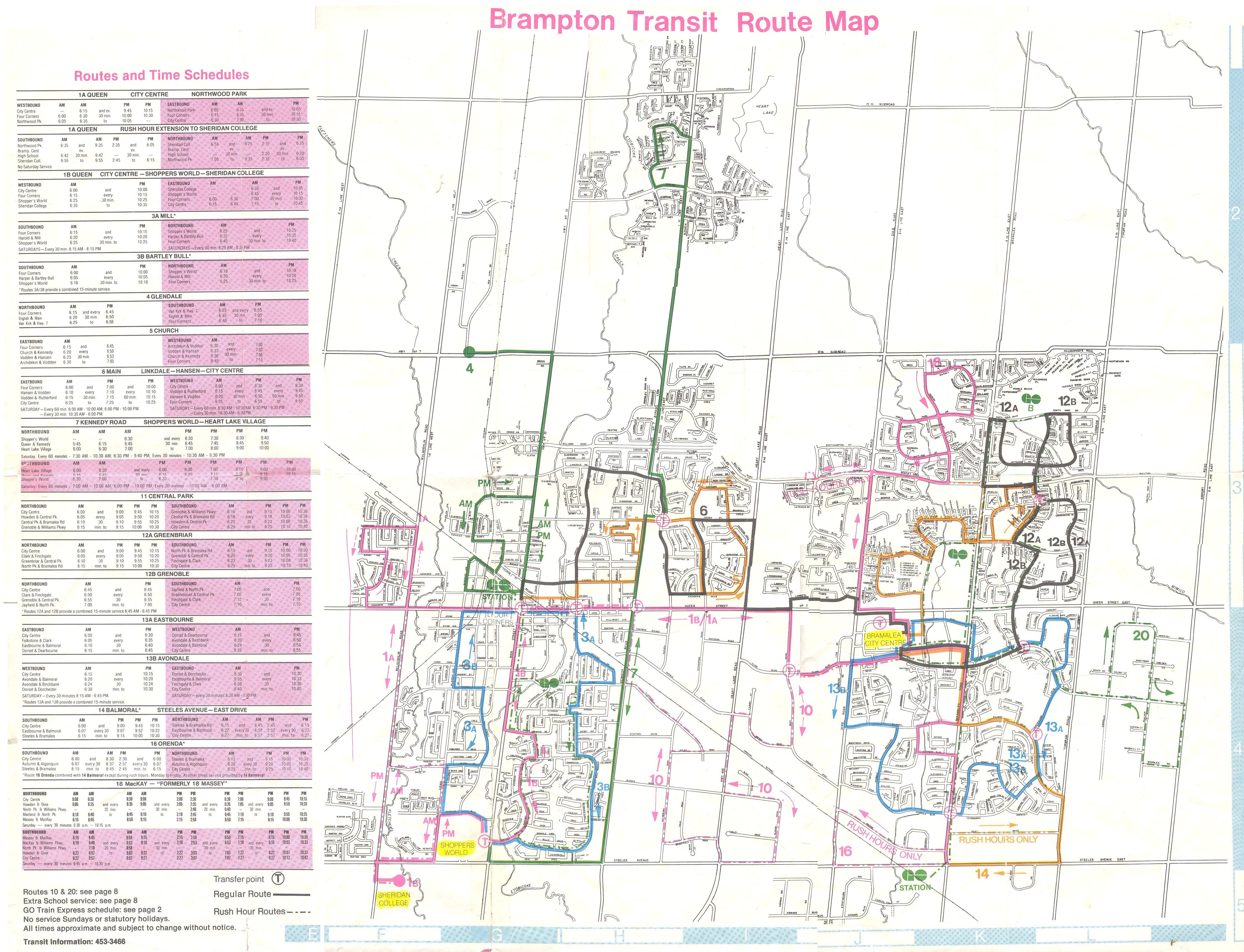 Brampton Transit - December 1980 front