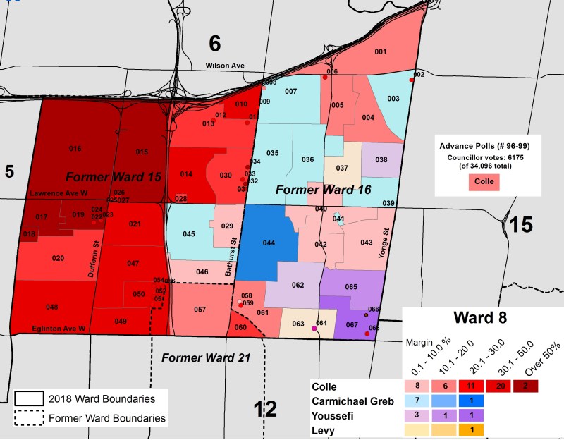 Poll-level results of the municipal election for Ward 8