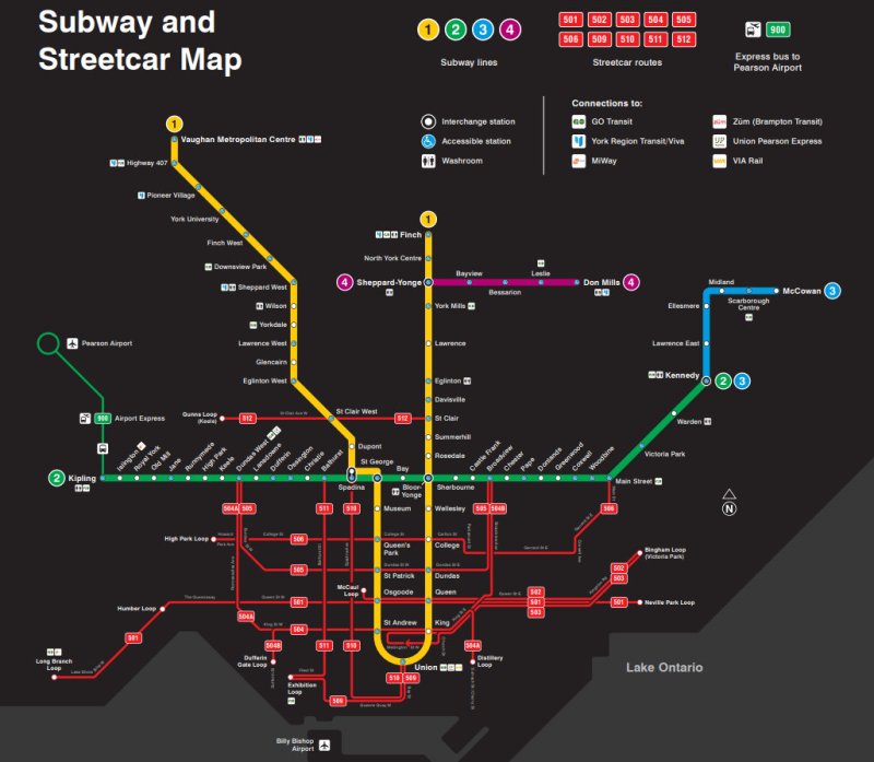 Subway and Streetcar Map