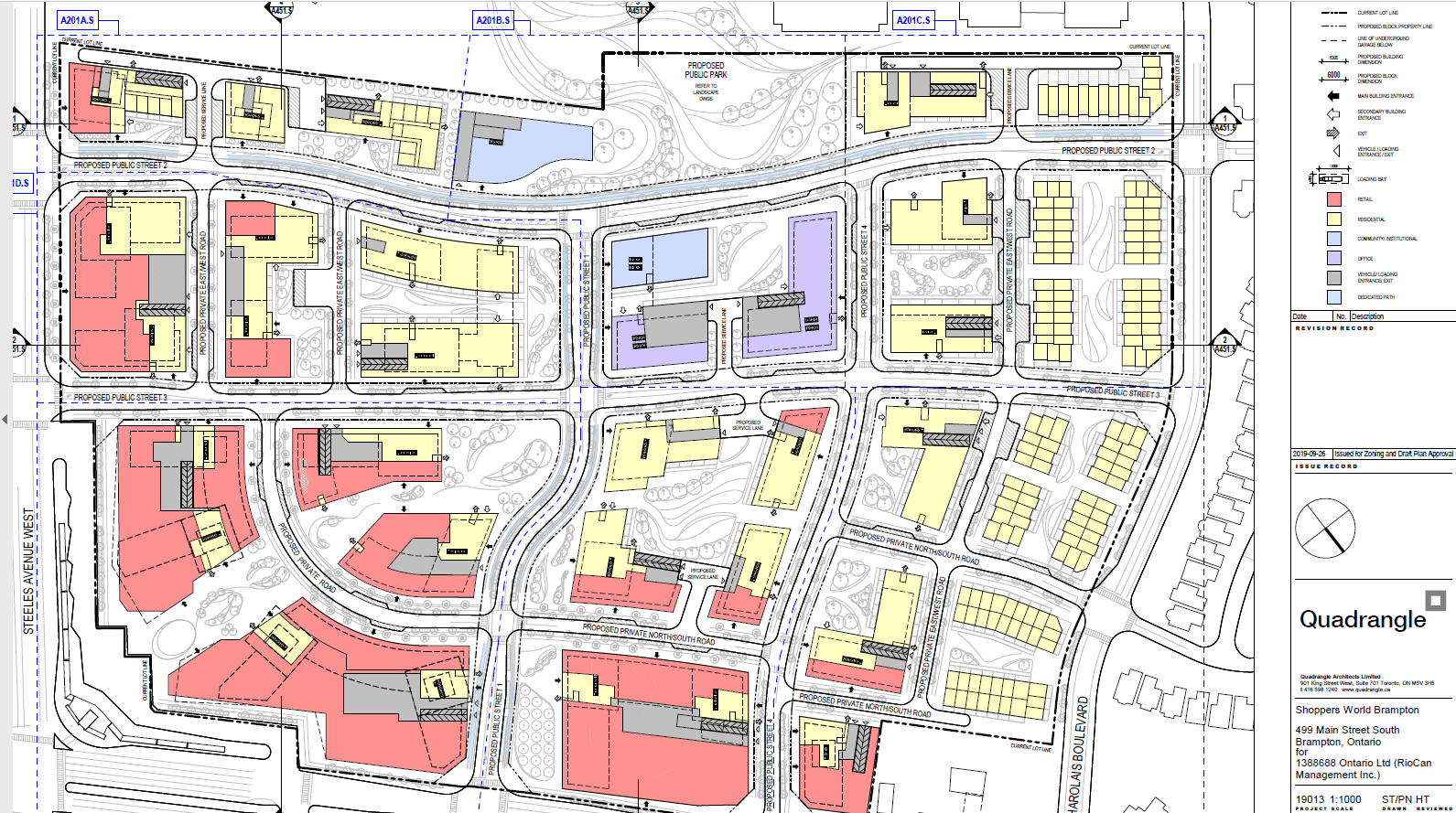 Site Plan of Shoppers World Brampton redevelopment