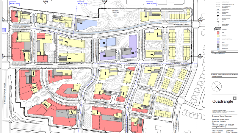 Site Plan of Shoppers World Brampton redevelopment