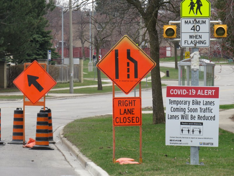 Brampton Temp Bike Lanes