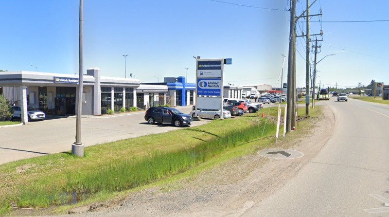Google Streetview capture of a small bus station in an industrial area