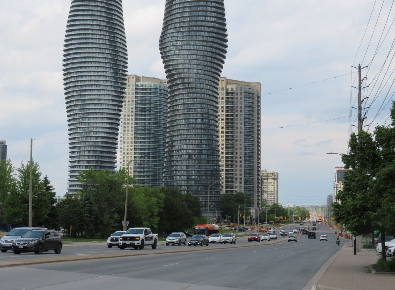 Looking east on Burnhampthorpe