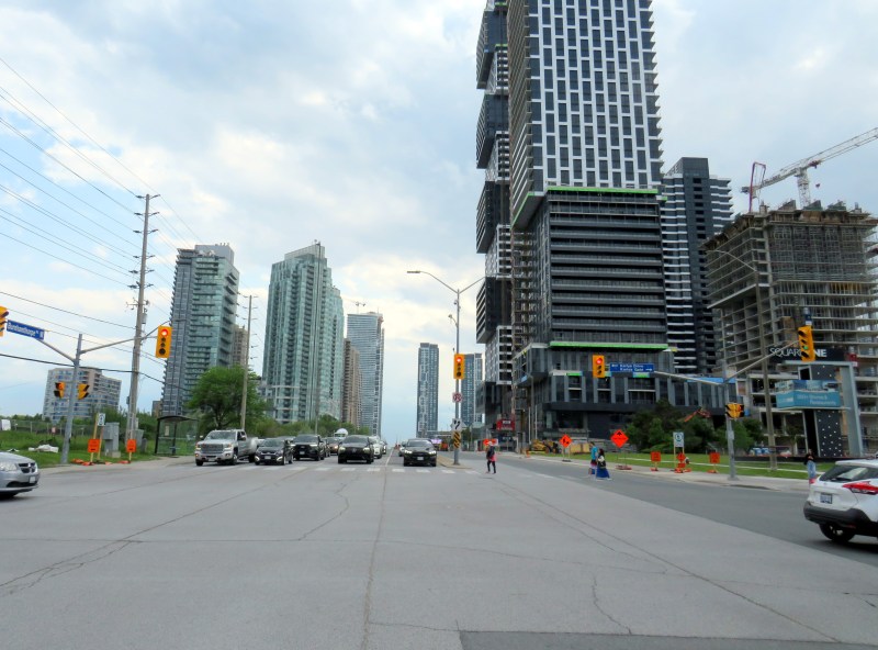 Looking west on Burnhamthorpe